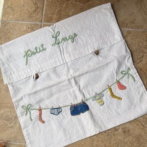 Lingerie Laundry Pouch Embroidered Flour Sack Travel Accessory